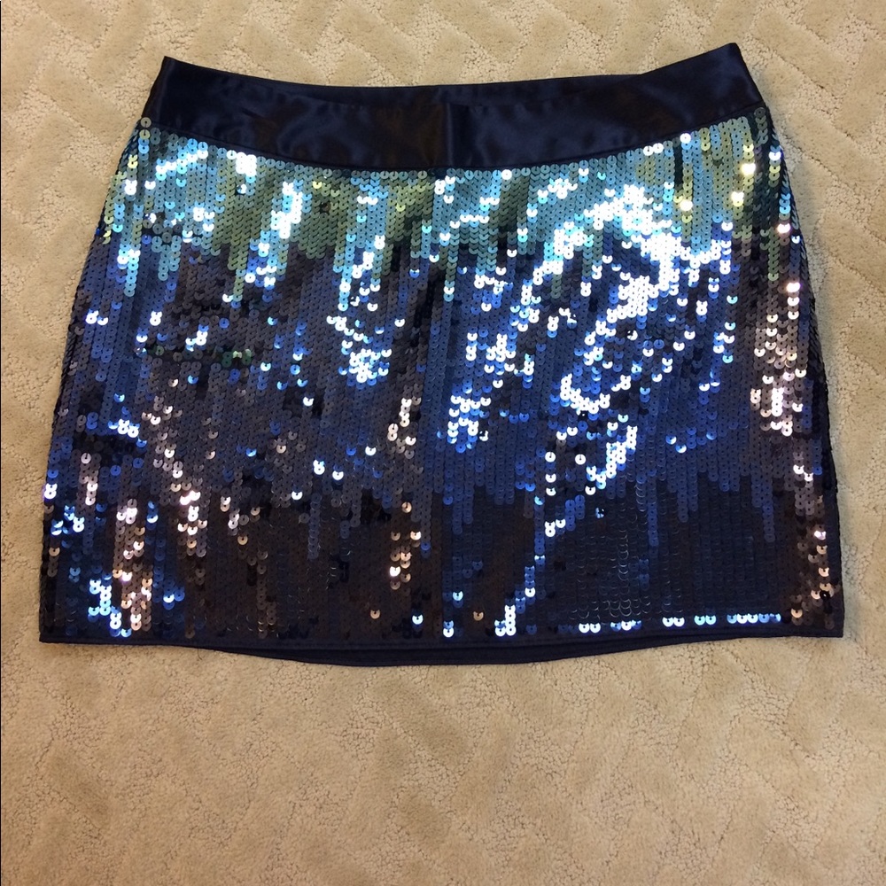 FINAL SALE Express Blue Ombré Sequin Skirt