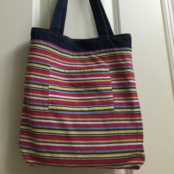 Reversible Denim Picnic / Beachside Small Tote - Picture 3 of 4