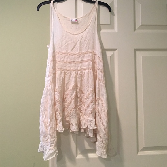 Free People Lace Trapeze Tunic Dress in Off White - Picture 2 of 3