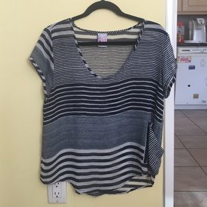 Blue and white striped shirt