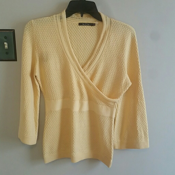 Butter yellow sweater with bell sleeves