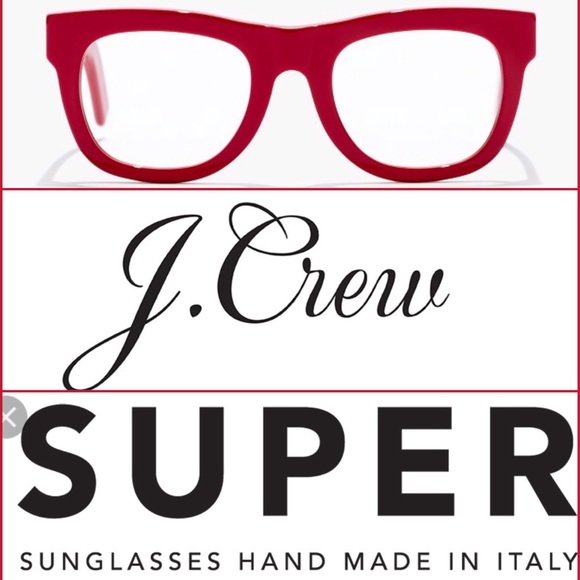 Super Sunglasses Accessories - SUPER, for J.crew, retro red glasses, dinner red