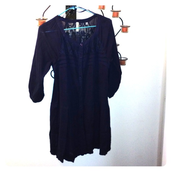 Free people navy blue shift dress