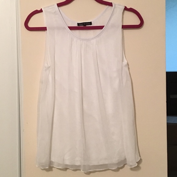 "Violet & Claire" White tank with white overlay