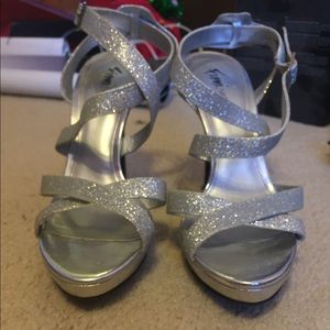 Silver heels.