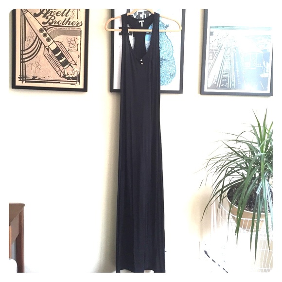 Splendid black racer back maxi dress