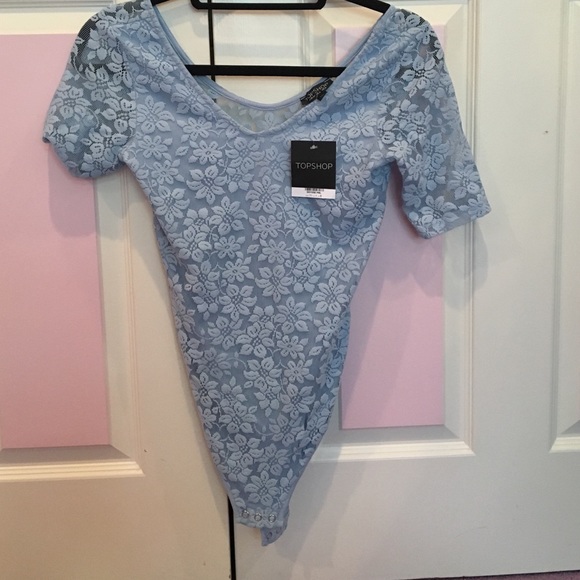NWT Top Shop Blue Lace Body Suit