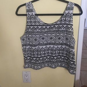 Black and white Aztec design tank top
