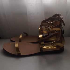 NWT Gold Strappy Sandals