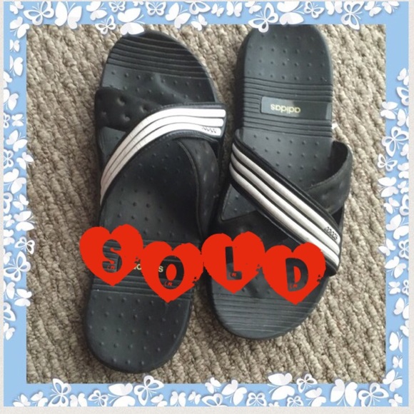 Black & White Adidas Sandals