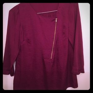 The Limited Blouse- deep burgundy