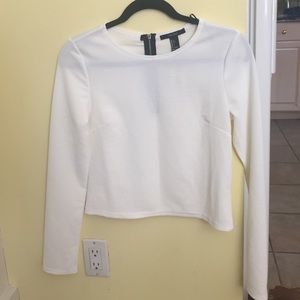 White long sleeve crop top