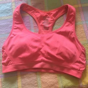 Pink padded sports bra