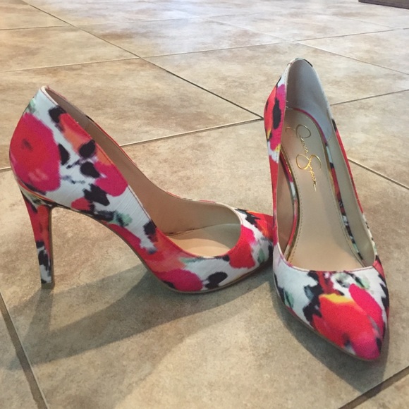 Jessica Simpson floral heels!!! Only worn once!