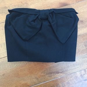 black bow crop top