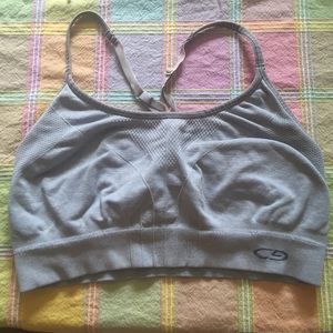 Grey non-padded sports bra