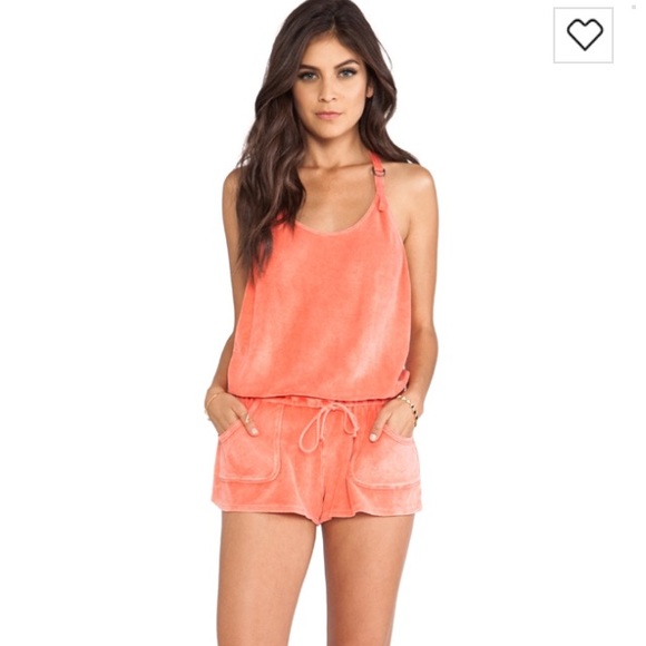 NWT C&C California coral terry romper, size S