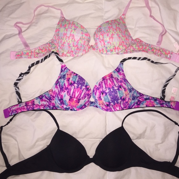 3 PINK bras size 32A
