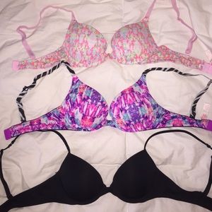 3 PINK bras size 32A