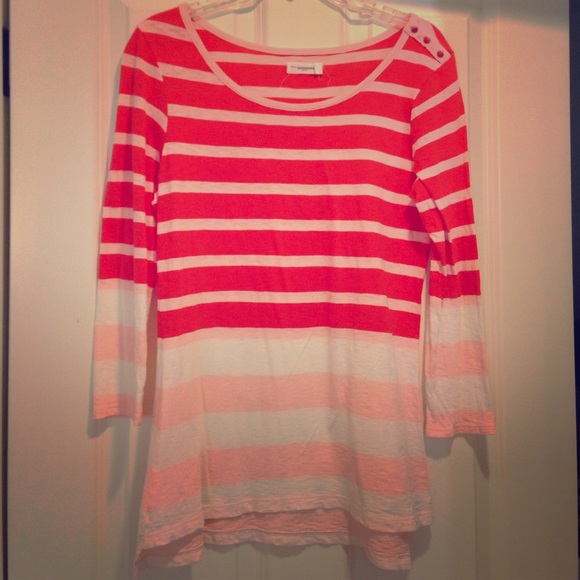 Anthropologie Pilcro pink and white striped top S