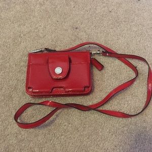 Faux Red Leather wallet bag