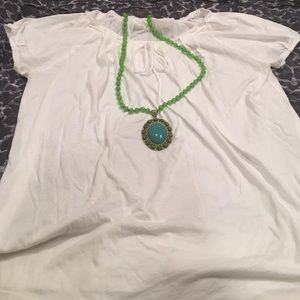 BUNDLE - White J.Crew and Forever 21 Stripe Shirts