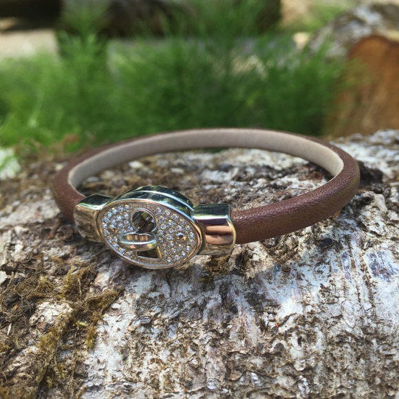 🗝Fossil Silver & Leather Lock & Key Bracelet🗝