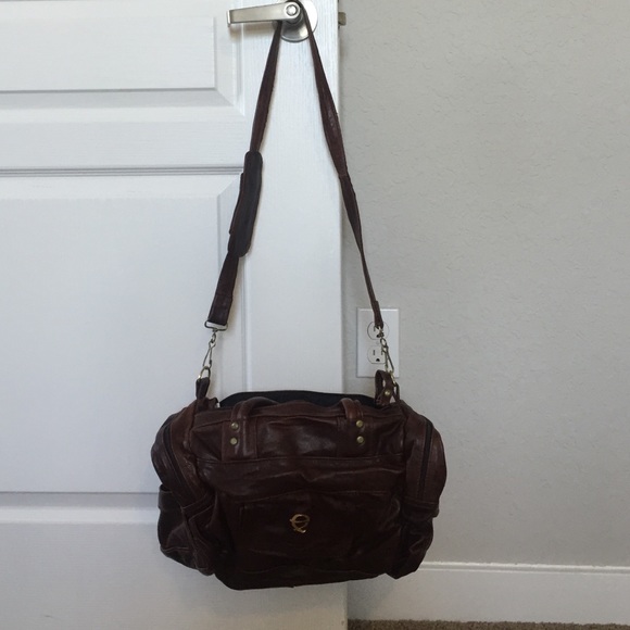 All-leather brown tote bag - Picture 1 of 3
