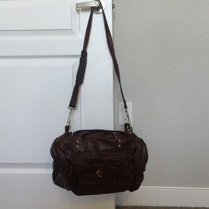 All-leather brown tote bag