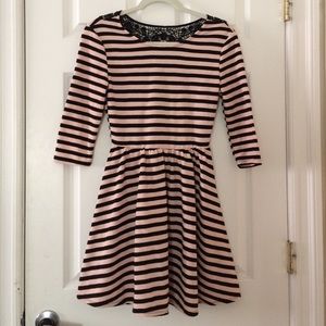 Pink/black striped dress