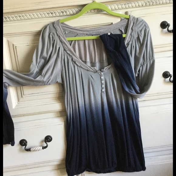 Long Sleeve Ombré Top