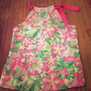 Lilly Pulliter Silk Halter Top Tank