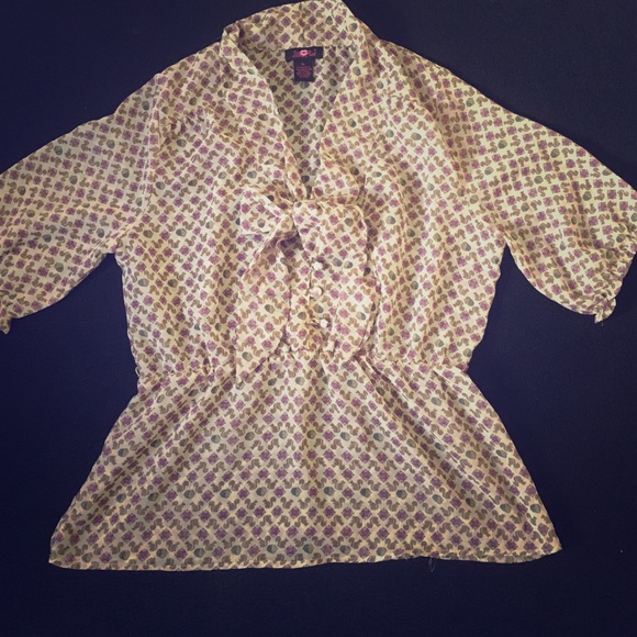 Transparent elbow length blouse