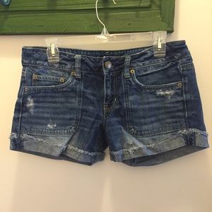 American Eagle distressed denim shorts
