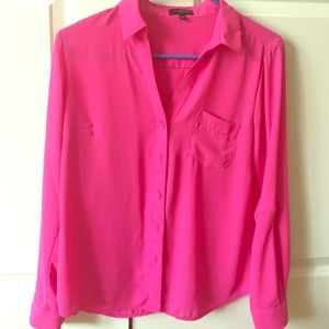 The Limited Ashton Blouse- bright pink