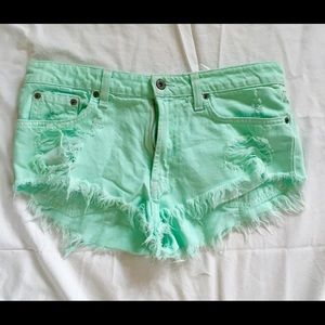Teal Jean shorts