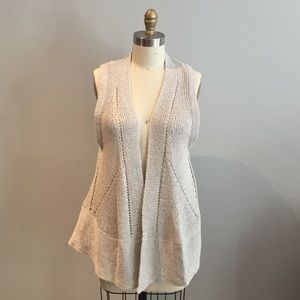 Anthropologie Sleeveless Grey Knit Cardigan