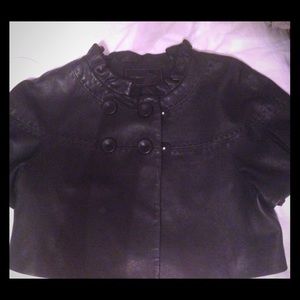 BCBG 100% leather crop jacket