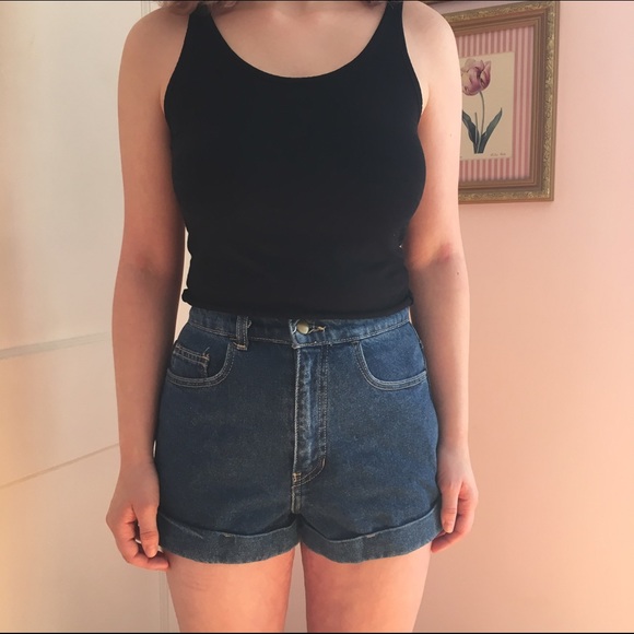 American Apparel high waisted denim shorts