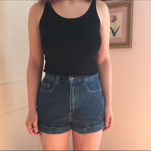American Apparel high waisted denim shorts