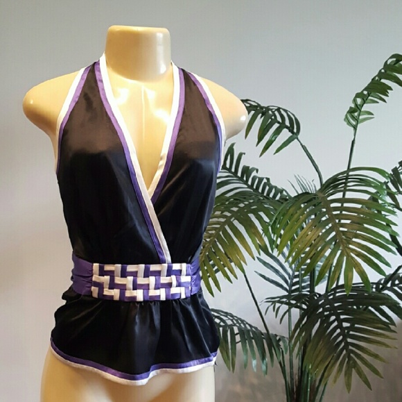 Bebe silk halter top