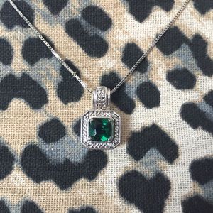 Simulated emerald jewelry set