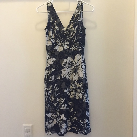 Black and ivory lace dress