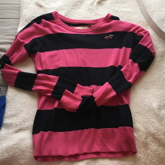 Lack and pink striped shirt
