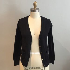 Zara Knit Black Cardigan Gold Buttons