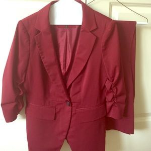The Limited Suit Jacket Burgandy