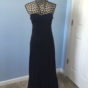 Black halter maxi dress