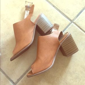 Faux Leather Chunky Heel
