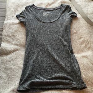 Gray scoop neck top
