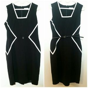 Calvin Klein Black & White Office Dress